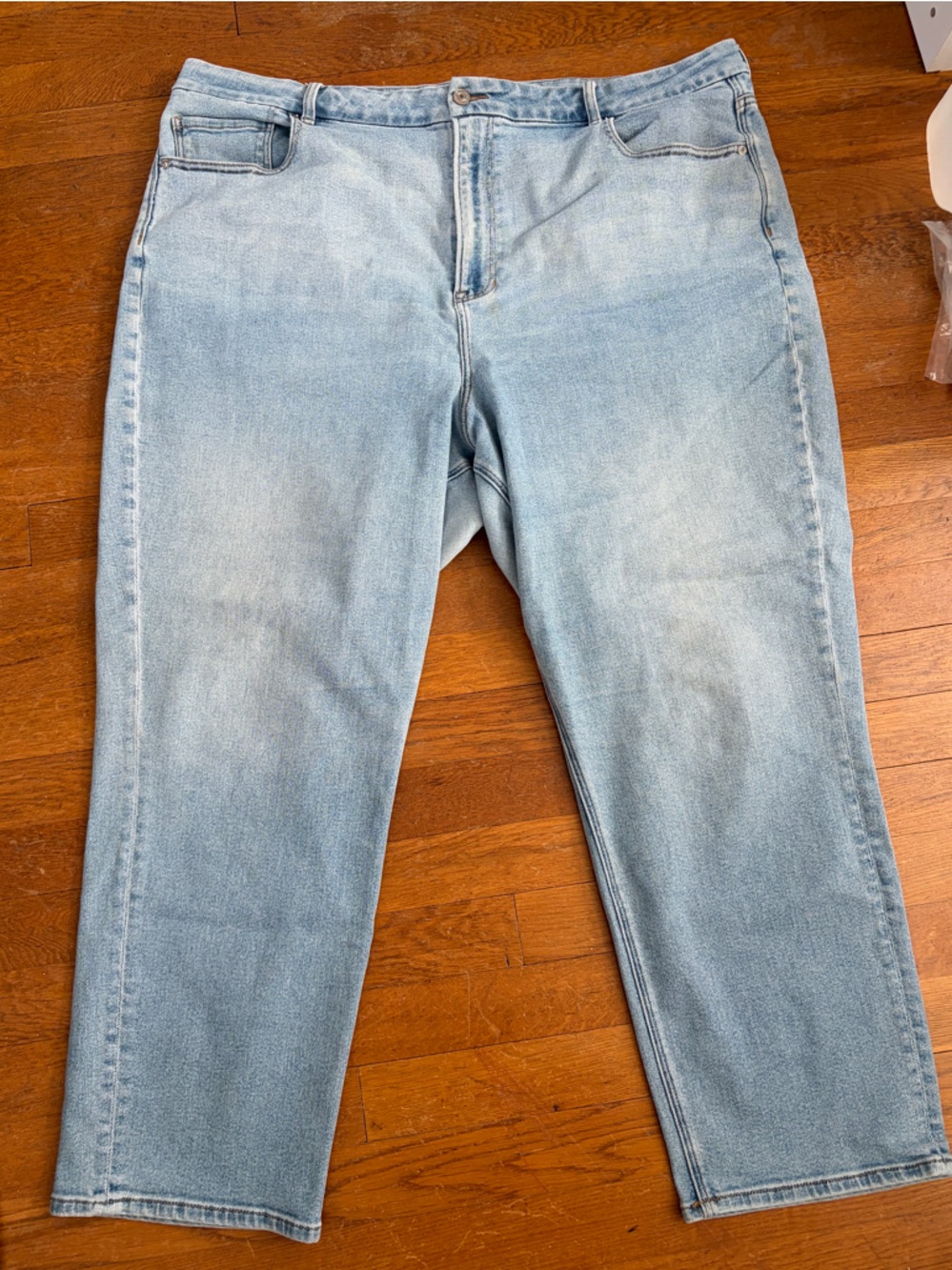 American Eagle Outfitters Light Blue Wide-Leg Stretch Denim Jeans